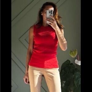 Ann Taylor sweater no sleeve red XS